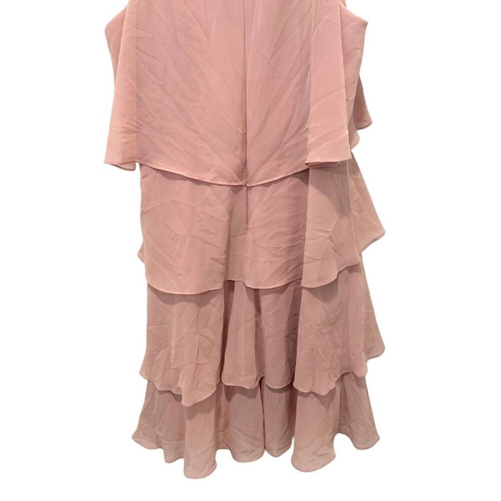 S.L. Fashion Sleeveless Chiffon Tiered Cocktail Dress Faded Rose 12 - Picture 10 of 11